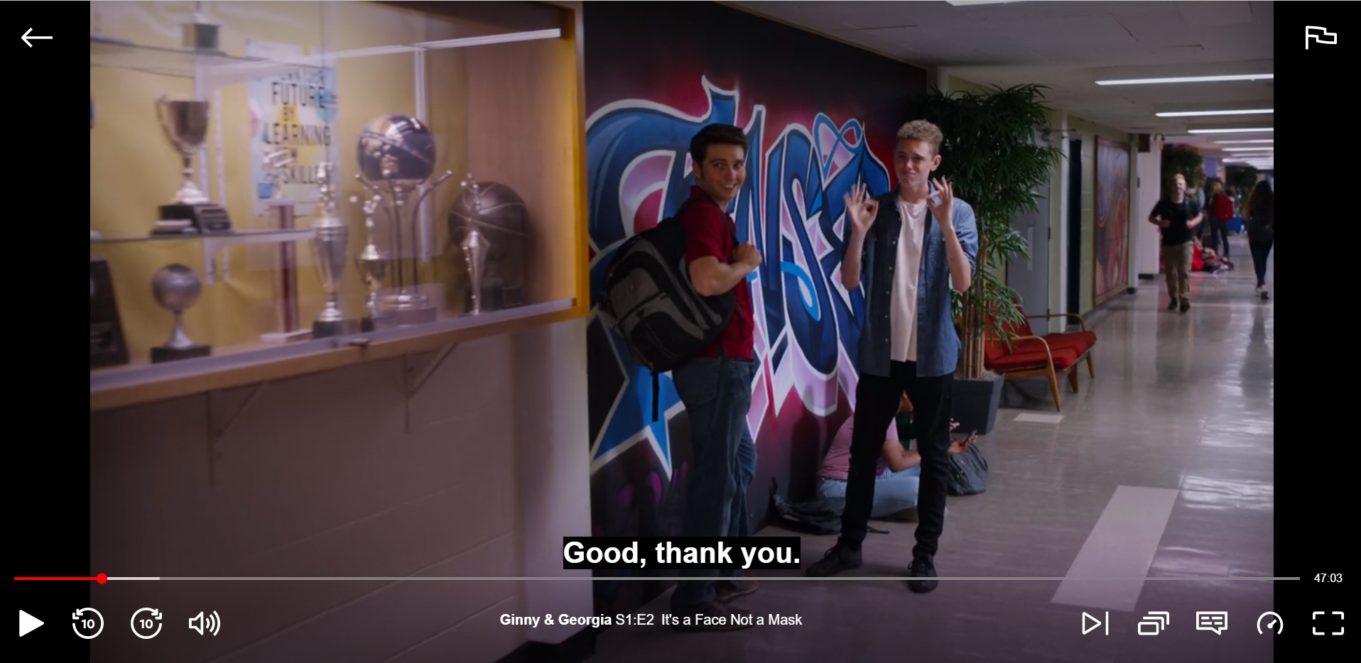 Xavier as a student (extra role) in Ginny @ Georgia – Season 1 – It’s a Face Not A Mask: Ep. 2 from Netflix